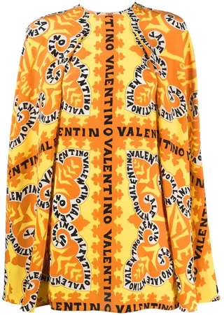 Logo-Print Silk Mini Dress