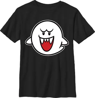 Boy's Nintendo Mario Boo Ghost T-Shirt - Black - X Large