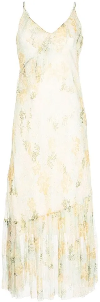 Belle rose-print bias midi dress