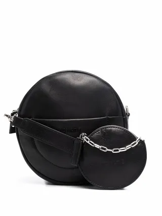 Zip-Up Leather Shoulder Bag