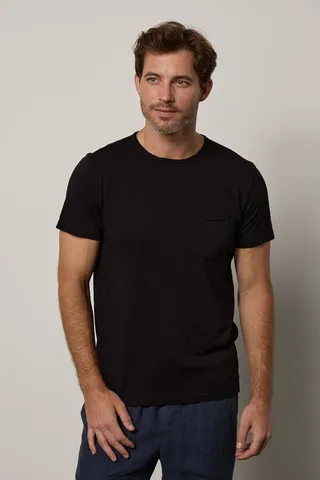 Chad Raw Edge Cotton Slub Pocket Tee