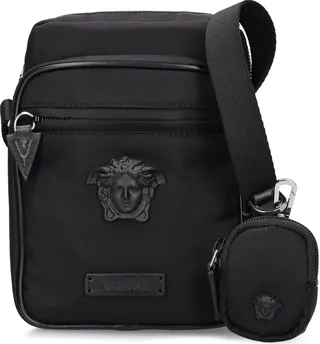 Medusa nylon & leather crossbody bag