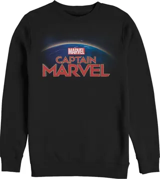 Men's Marvel Captain Marvel Horizon Logo Sweatshirt - Black - X Large
