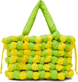 JW Anderson Green & Yellow Large Knotted Tote