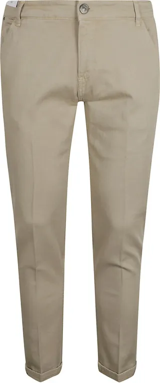 Logo Patch Cropped Plain Trousers