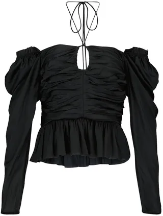 Mirelle ruched satin halterneck top
