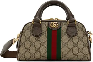 Gucci Beige & Brown Mini Ophidia GG Bag