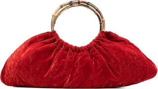 Velvet Ruched Shoulder Bag