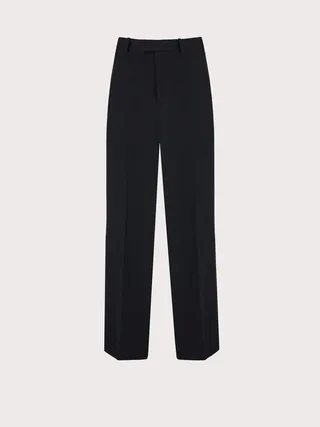Ferragamo Men Tailored trouser with satin inserts Black
