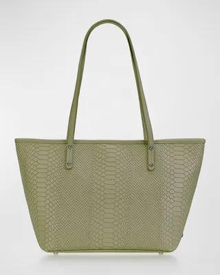 Taylor Zip Python-Embossed Tote Bag