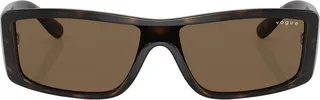Tortoiseshell-Effect Rectangular-Frame Sunglasses