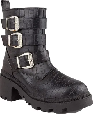 Filo Womens Embossed platforms Combat & Lace-up Boots
