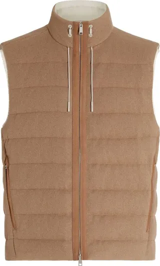 Padded Zipped-Up Fastening Gilet