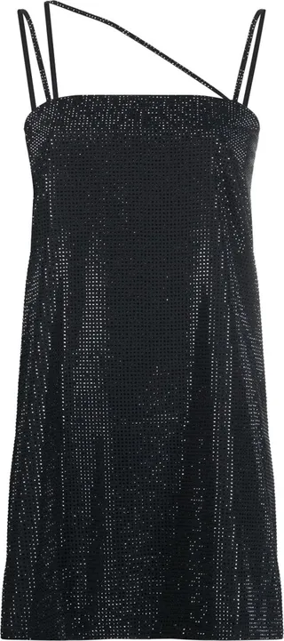 Rhinestone-Embellished Slip Minidress