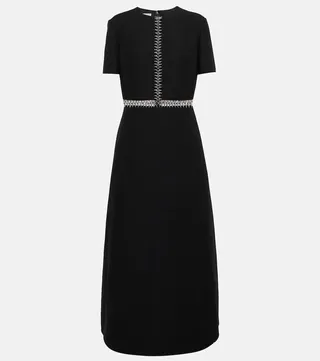 Silk crepe midi dress