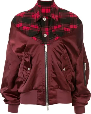 Tartan Hybrid Bomber Jacket