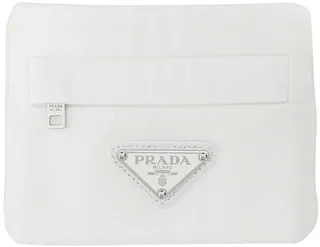 Prada Logo Plaque Wristband Pouch
