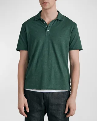 Men's Linen-Blend Polo Shirt