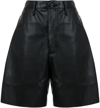 High-Waisted Leather Shorts