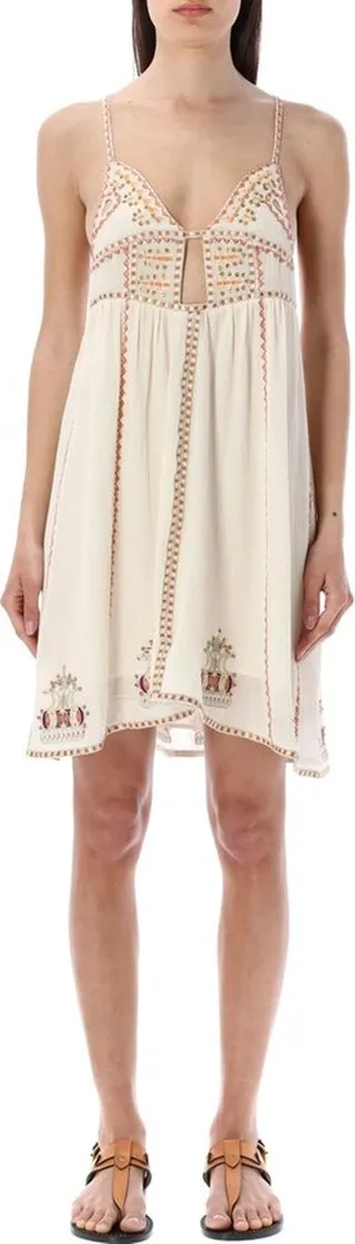 Isabel Marant Bretty Embroidered Sleeveless Mini Dress