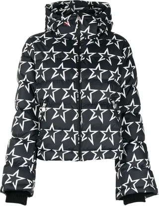Star-Print Hooded Puffer Jacket