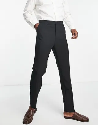 Bando slim fit suit pants in black