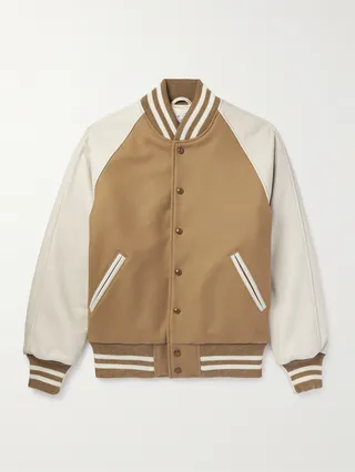 The Ralston Wool-Blend and Leather Bomber Jacket