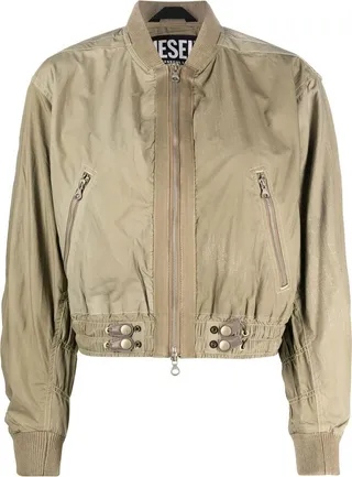 Long-Sleeve Zip-Up Bomber Jacket