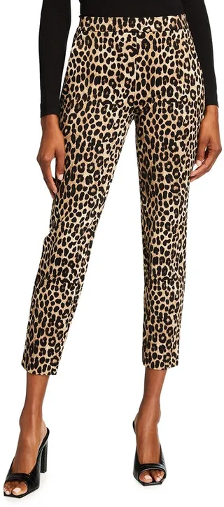 Cheetah Print Skinny Ponte Trousers