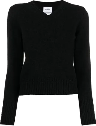 V-neck cashmere-knit top