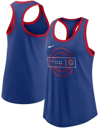 Women's Nike Royal Chicago Cubs X-Ray Racerback Performance Tank Top