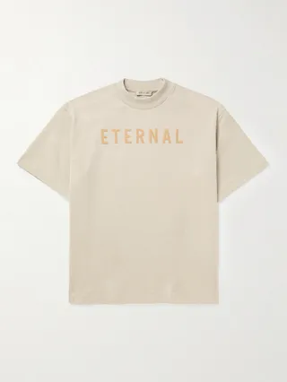 Logo-Flocked Cotton-Jersey T-Shirt