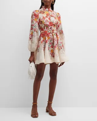 Wonderland Floral Buttoned Mini Dress