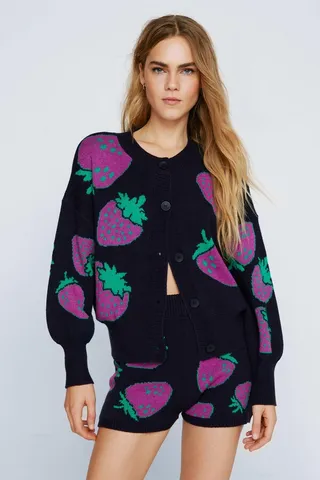 Nasty Gal Womens Lounge Strawberry Knitted Shorts
