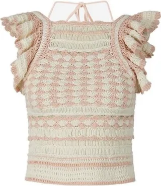 Zimmermann Clover Crochet Halter Neck Top