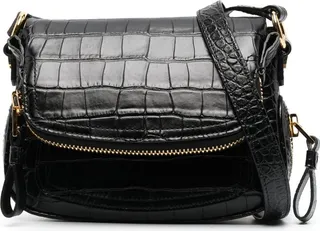 Jennifer crocodile-embossed leather bag