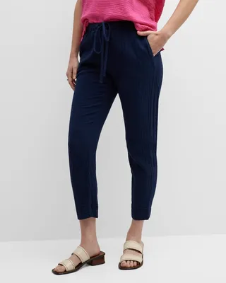 Jordyn Cropped Textured Cotton Pants