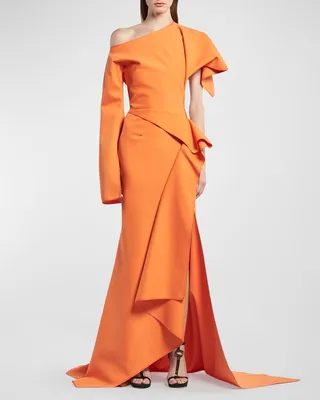 Arrival Draped Asymmetric Gown