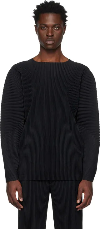Homme Plissé Issey Miyake Black Monthly Color January Long Sleeve T-Shirt