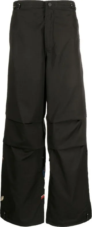 Graphic-Print Straight-Leg Trousers