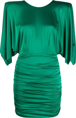 Open-Back Draped Sleeve Minidress