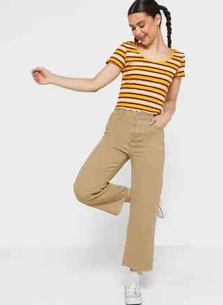 High-Waist Straight Leg Jeans