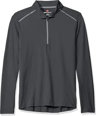 Hanes Sport Men's Performance Quarter-Zip Pullover (Stealth) Men's Sweatshirt