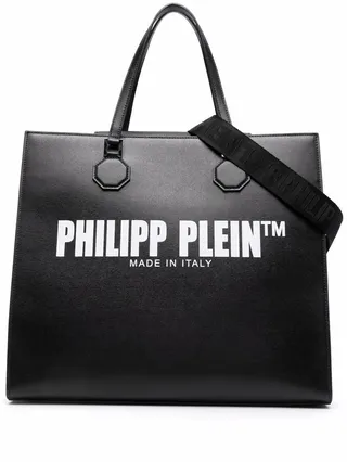 TM leather tote bag