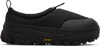 AMOMENTO Black Padded Slippers