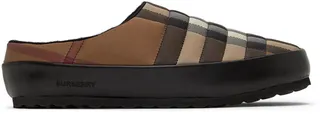 Burberry Brown & Beige Northaven Check Slippers