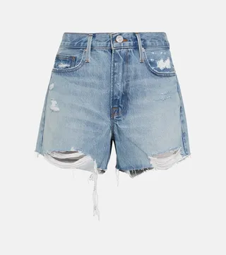 Le Brigette distressed denim shorts
