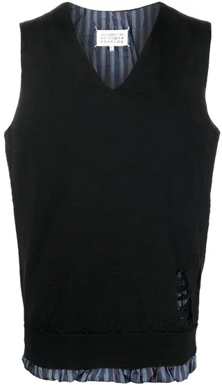 ruched V-neck vest