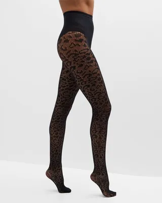 Leopard Fishnet Tights