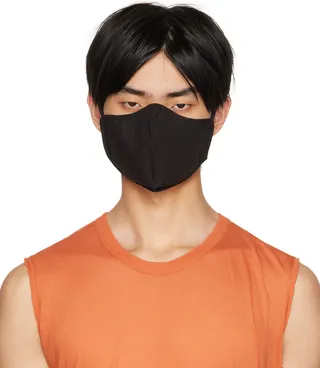 Rick Owens Black Self-Tie Face Mask